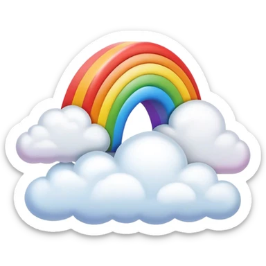 rainbow and clouds sticker
