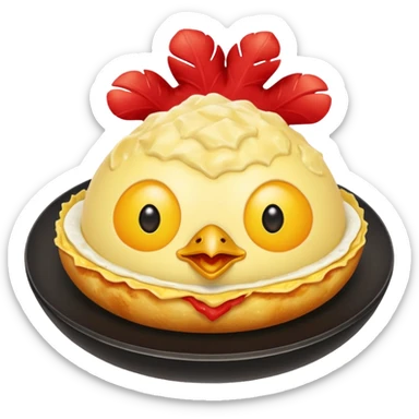 EggOmelette with red chicken 65 stuffed sticker