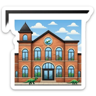 Dinosaur Museum Building sticker