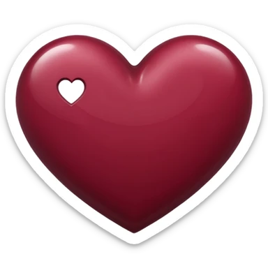 Burgundy colour heart sticker
