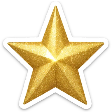 glittery gold star sticker