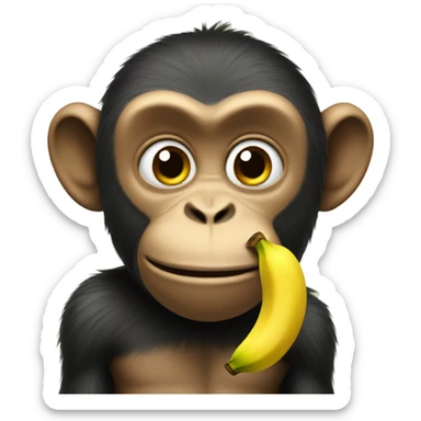 Monkey with a banana  sticker