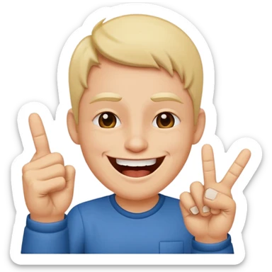 Middle finger up and laughing face sticker