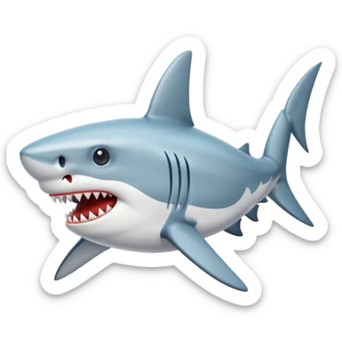 A shark with a pair of shoes sticker