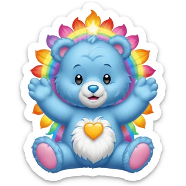 Care bear radiating positive energy sticker