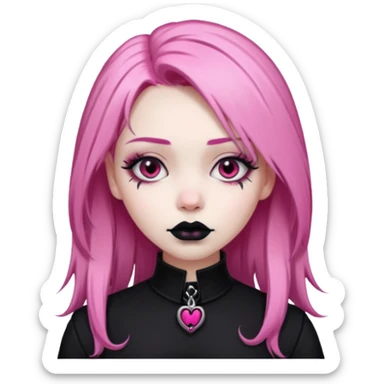 Gothic girl with pink hair sticker