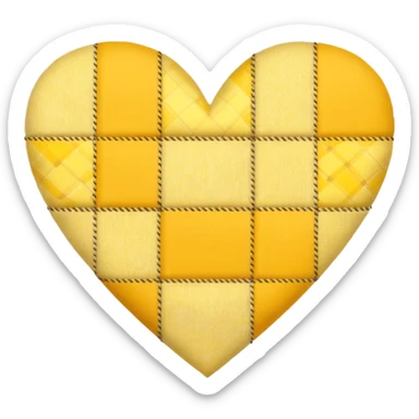yellow heart with patchwork pattern sticker