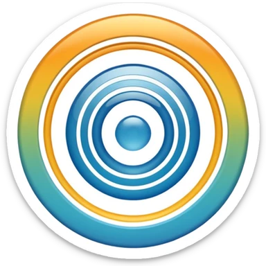 iOS-style 3D emoji: concentric curved sound waves radiating outward from a central point, with smooth glossy shading and soft light reflections sticker