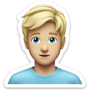 blonde boy portrait indoors meme blue eyes sticker