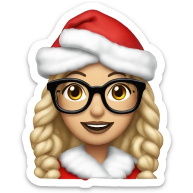 mariah carey dressed as mrs clause wearing black glasses  sticker