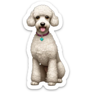 Dog Standart Poodle full body sticker