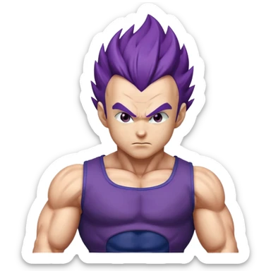Vegeta ultra ego with purple hair sticker