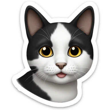 Black and white cat sticker