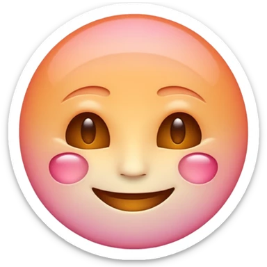 minimalist illustration of a warm glowing emoji face representing anonymous emotional connection. soft orange-pink gradient, gentle smile, organic round form, light diffusion, sense of warmth and intimacy, subtle glow around the edges, smooth and friendly aesthetic. sticker