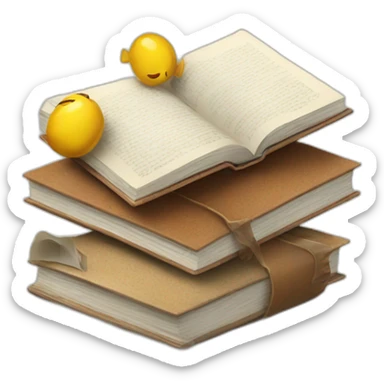 toppled books sticker