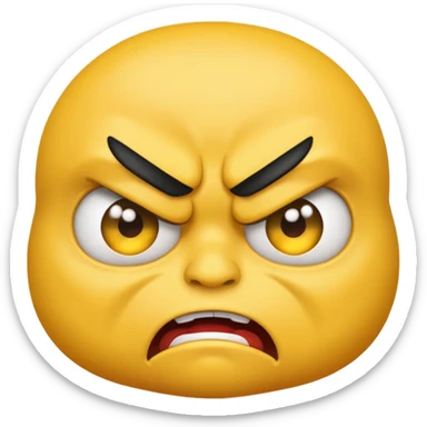 Cute mad yellow face  sticker