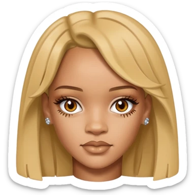 Rihanna, light hazel eyes, current 2026 sticker