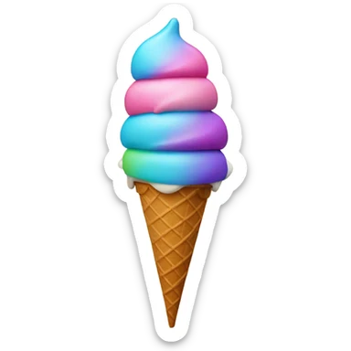 Icecream with smiley face sticker