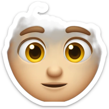 Emoji with red tired eyes and a patchy beard sticker