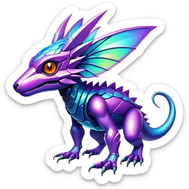  exotic tropical cyber-Protogen-Fakémon-Vernid-creature sticker