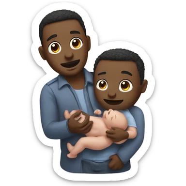 Two men raising a baby ￼ sticker