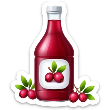 Bottle cranberry juice sticker