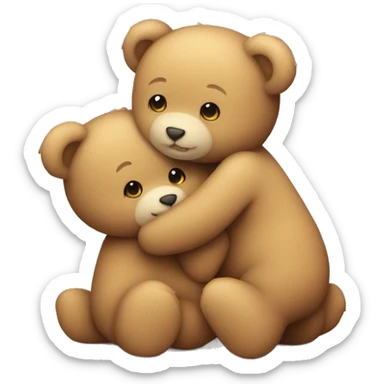 Cute teddy bears hugging  sticker
