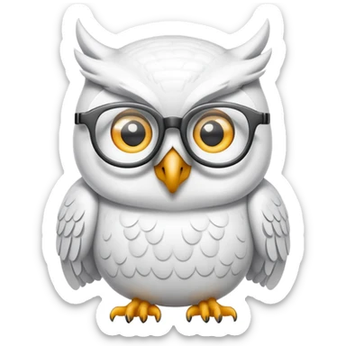 white owl doing coding sticker