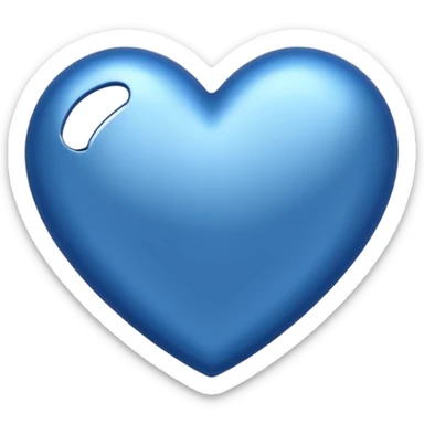 heart with a metallic blue finish sticker
