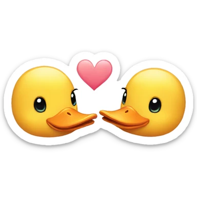 cute duck couple being in love sticker