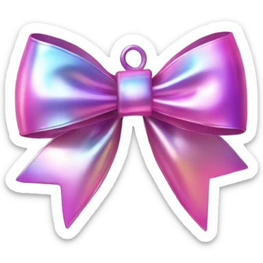 iridescent christmas ornament bow pink sticker