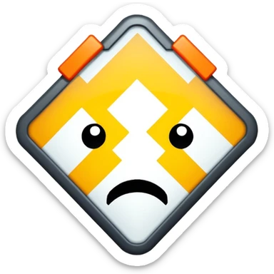 a warning pictogram in pixel style sticker