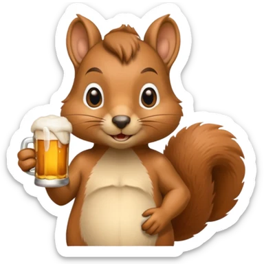 Has a  Teodoro la ardilla con una chela sticker