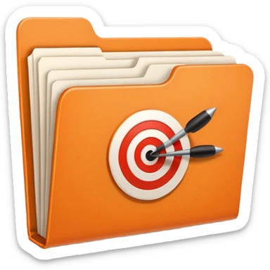 orange file folder with target on the cover sticker
