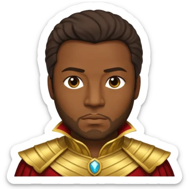 Otello with dark skin, dark brown hair, gold outfit sticker
