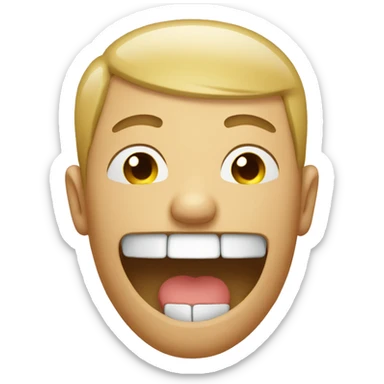 emoticon with teeth and closed eyes. like 😑😬 sticker