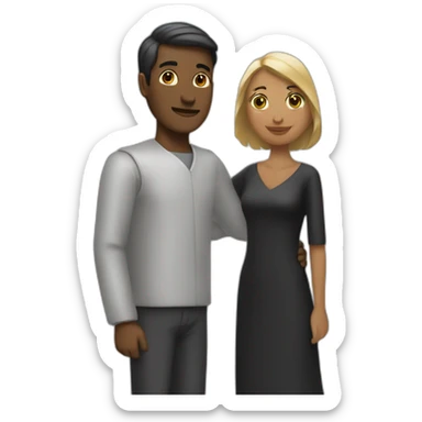 Un homme noir disant bonjour à sa femme qui s'appelle fatima. sticker