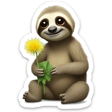 Sid the sloth eating dandelion emoji sticker