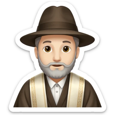 Rabbi wearing a Tallit and Borcelino sticker