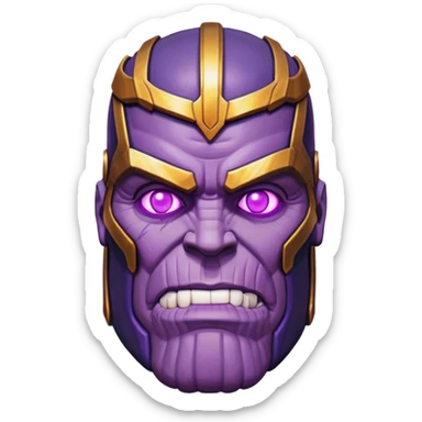 Thanos with glowing eyes sticker