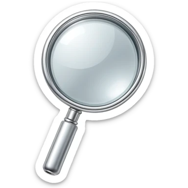 silver magnifying glass sticker