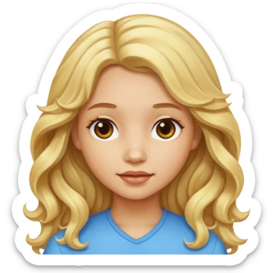 Girl with light skin long blonde wavy hair sticker