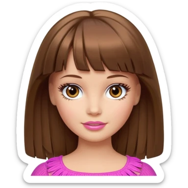 barbie merliah summers with brown hair a fringe and light brown eyes  sticker