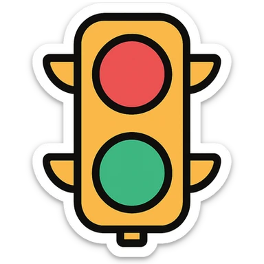 Transform this into a stop and go light showing both red and green lights, keep the color outline icon style, no background. sticker