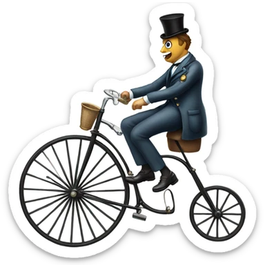Doctor riding a penny farthing with a monocle  sticker
