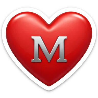 the letters M + V, in a heart  sticker