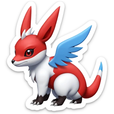  Cute Guilmon-Latias-Umbreon-Fakémon-hybrid-creature (full body)  sticker