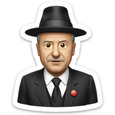 erdogan with party hat sticker