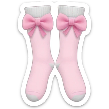 Pink bow socks sticker