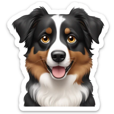 dark tri-color australian shepherd with two different eyes sticker